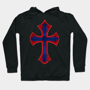 Blue Celtic Cross Hoodie